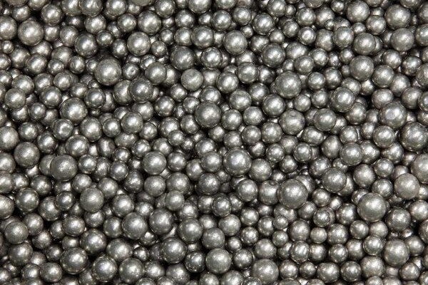 Zoomed-in view of tiny nickel spheres