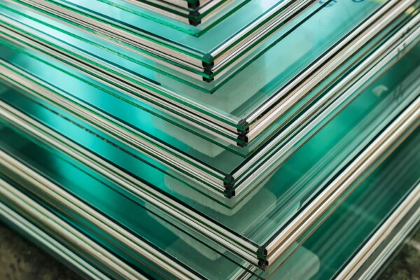 Stack of glass panes manufactured with dust collection solutions
