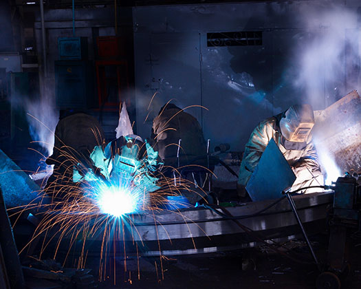 Fabrication shops with multiple welding stations