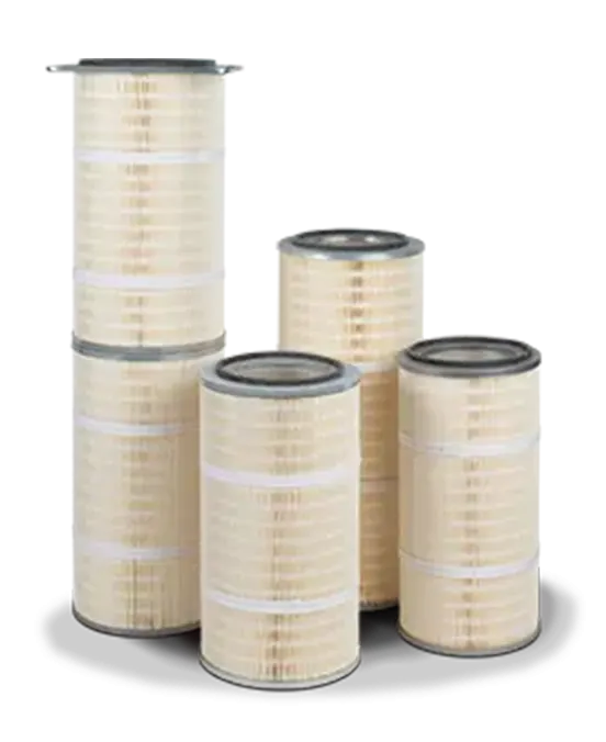 Pleated cartridge air filters for cartridge dust collectors