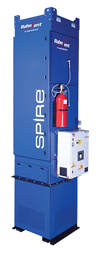 Spire robot weld fume collector